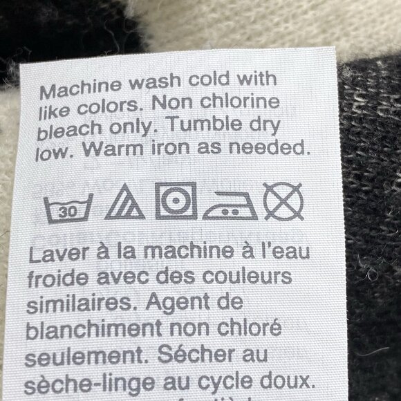 MADEWELL Women Popover Sherpa Fleece Sweater Cropped Sz XS Black White 79-41 - Picture 13 of 14